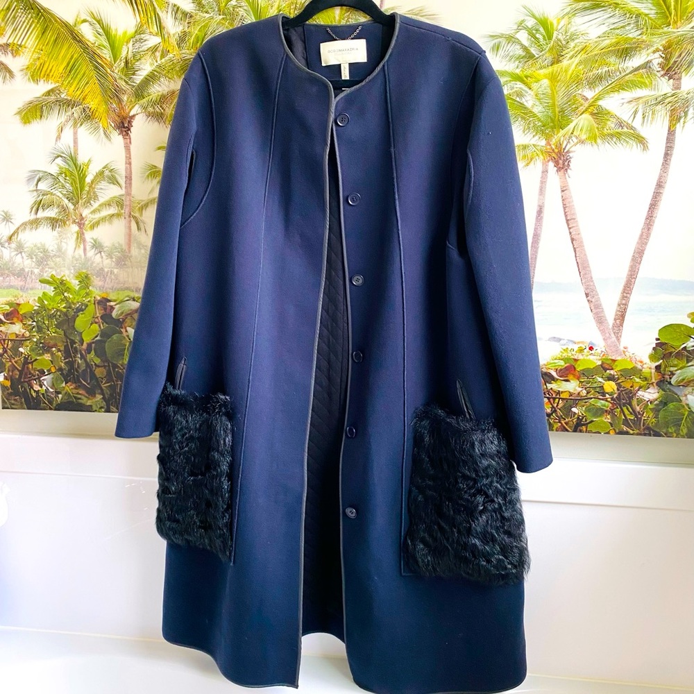 BCBG real fur coat runway